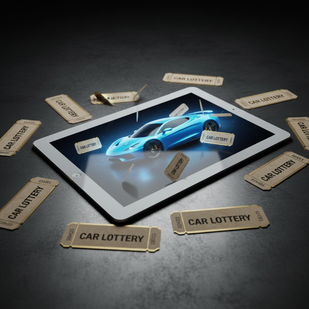 Ekran në shqip i faqes CAR LOTTERY që tregon tekst dhe butona vetëm në gjuhën shqipe.